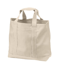 Economical Heavy Cotton Two Tone Shopping Tote Bag
