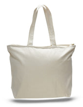 Natural Cheap Canvas Zippered Totes 