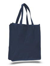 Blank Heavy Canvas Shopper Tote Bags in Navy