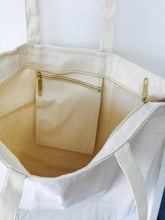 Heavy Canvas Zipper Tote Bag with Long Handles