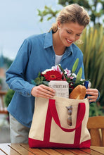 Economical Heavy Cotton Two Tone Shopping Tote Bag