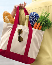 Economical Heavy Cotton Two Tone Shopping Tote Bag