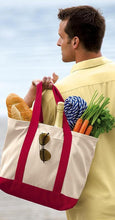 Economical Heavy Cotton Two Tone Shopping Tote Bag