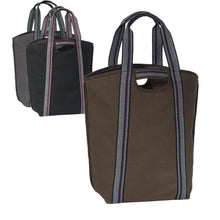 Carryall Cotton Canvas Tote Bag with Cell Phone Pockets 