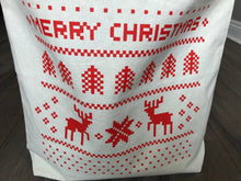Merry Christmas Canvas Tote Bags w/Gusset Holiday Totes for Gifts